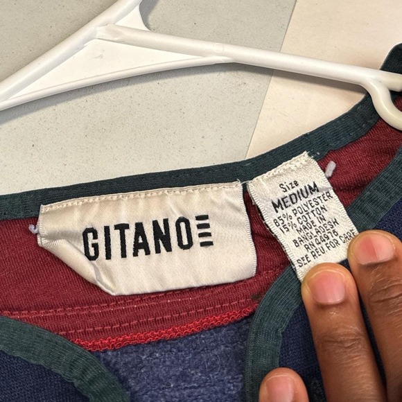 Vintage 90s Gitano Global Future Henley Sweatshirt size M - Picture 7 of 7